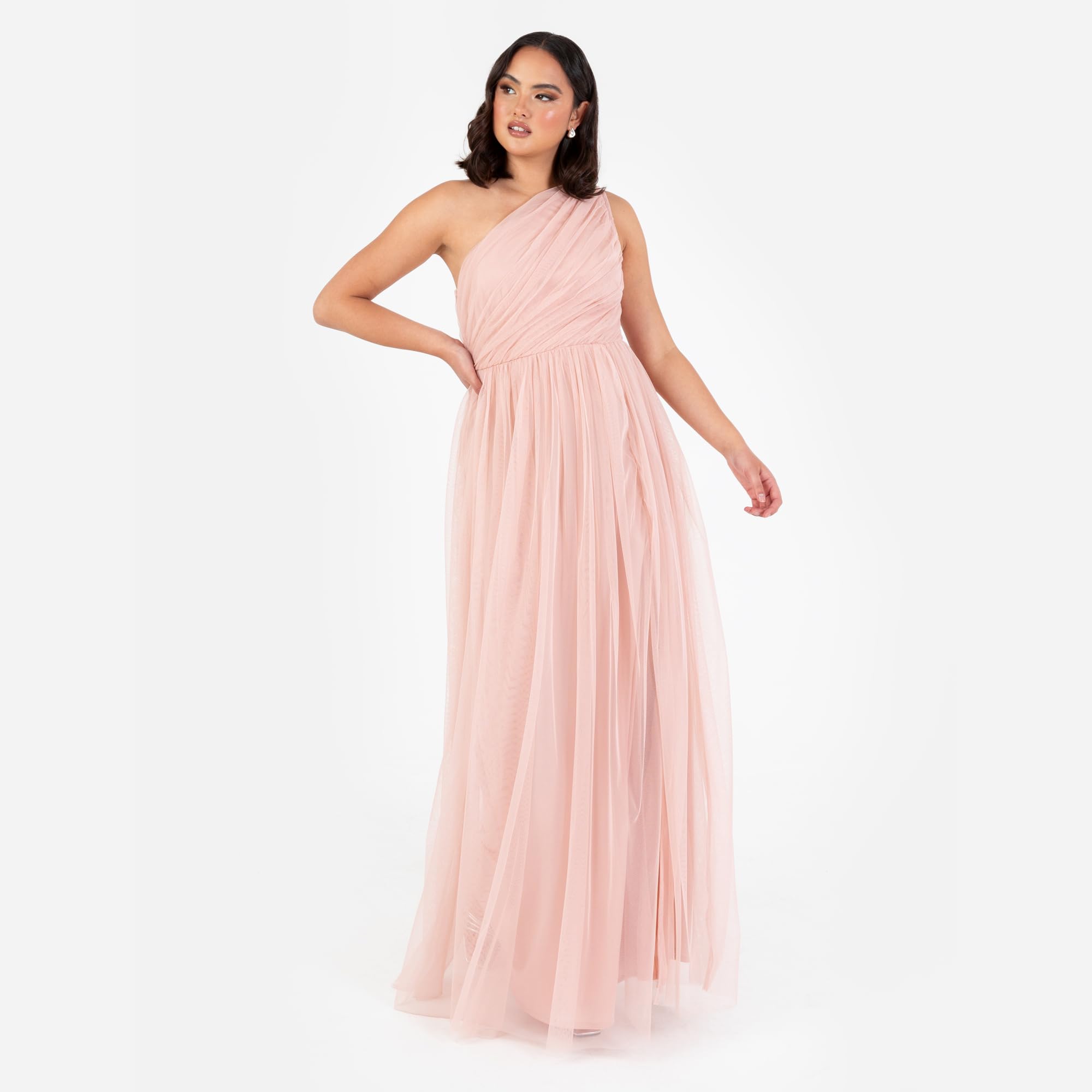 Womens Ladies Maxi One Cold Shoulder Dress with Slit Split Sleeveless Prom Wedding Guest Bridesmaid Ball Evening Gown