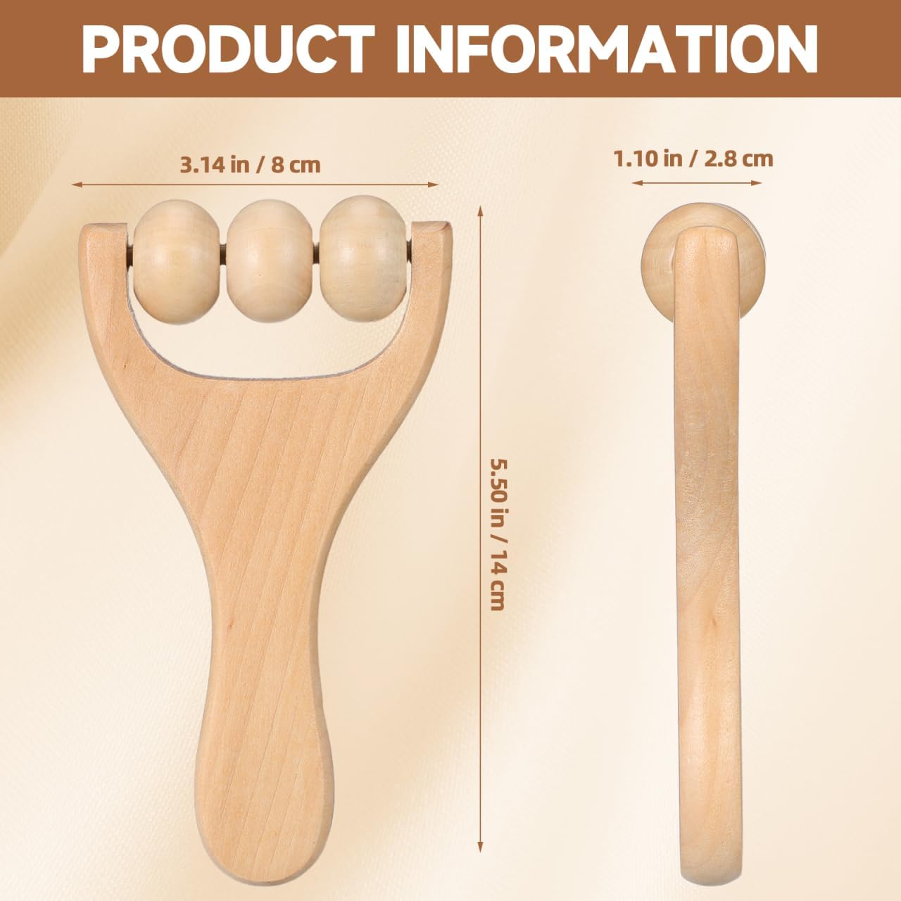 Ciieeo 2Pcs Wooden Massage Roller Massager Wooden Trigger Point Body and Face Roller for Foot Shoulder Neck and Waist Relaxation - Improve Sleep Quality - Image 2