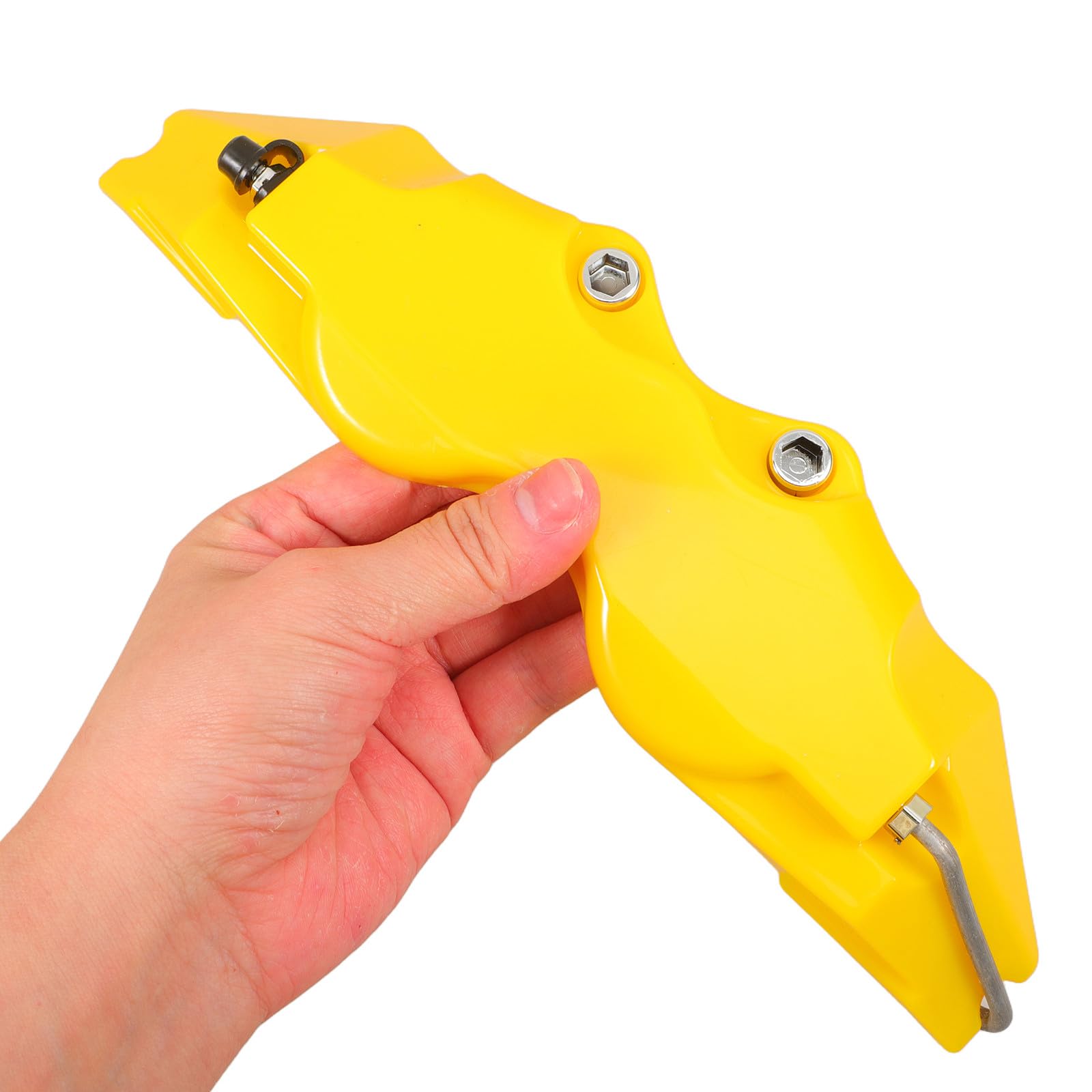 SHINEOFI Cubre Pinzas de Freno Estilo 3D Amarillo para Coches Protección Completa y Fácil Instalación, Kit de 2 Sets para Pinzas de Freno Delanteras y Traseras