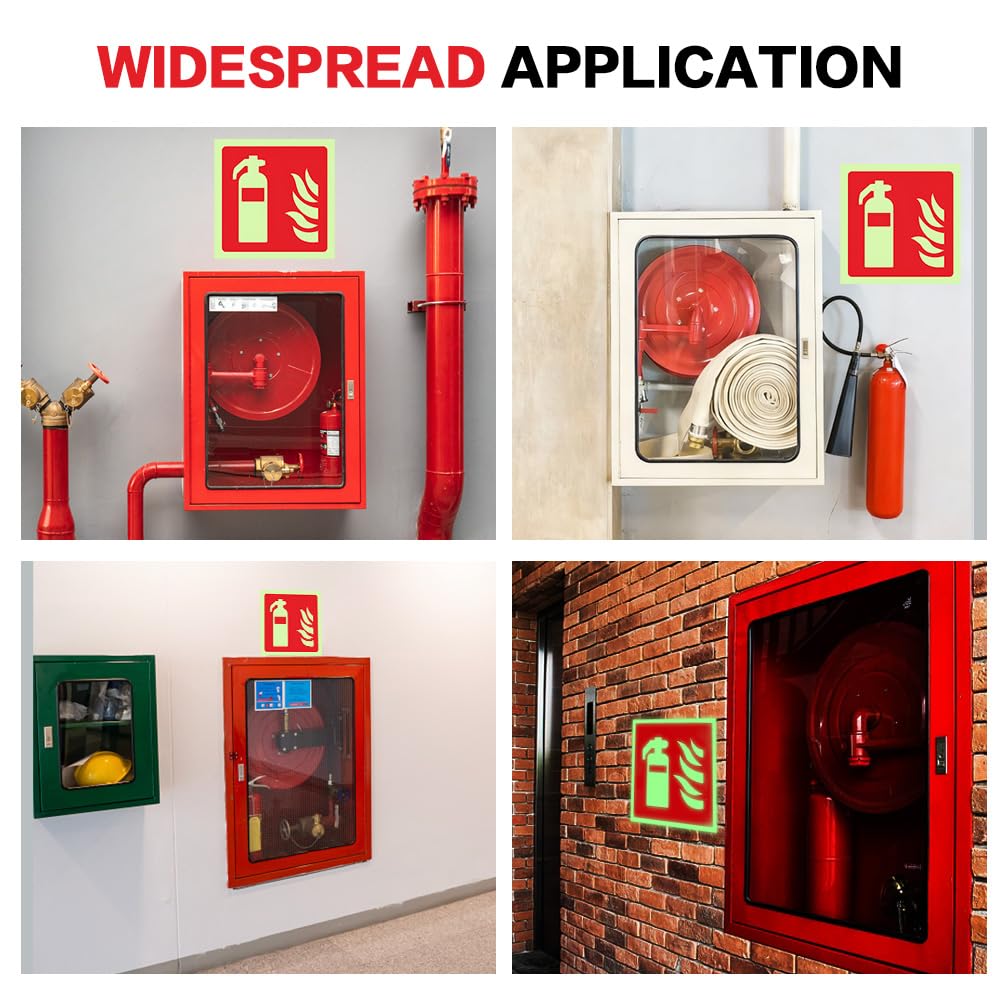 4 PCS Cartello Estintore Adesivo 15 X 15 CM,Segnaletica Adesiva Estintore,SZMK Fire Extinguisher Sign,Cartelli Segnaletica Sicurezza Estintori,Segnaletica Antincendio per Casa, Ufficio, Ospedale