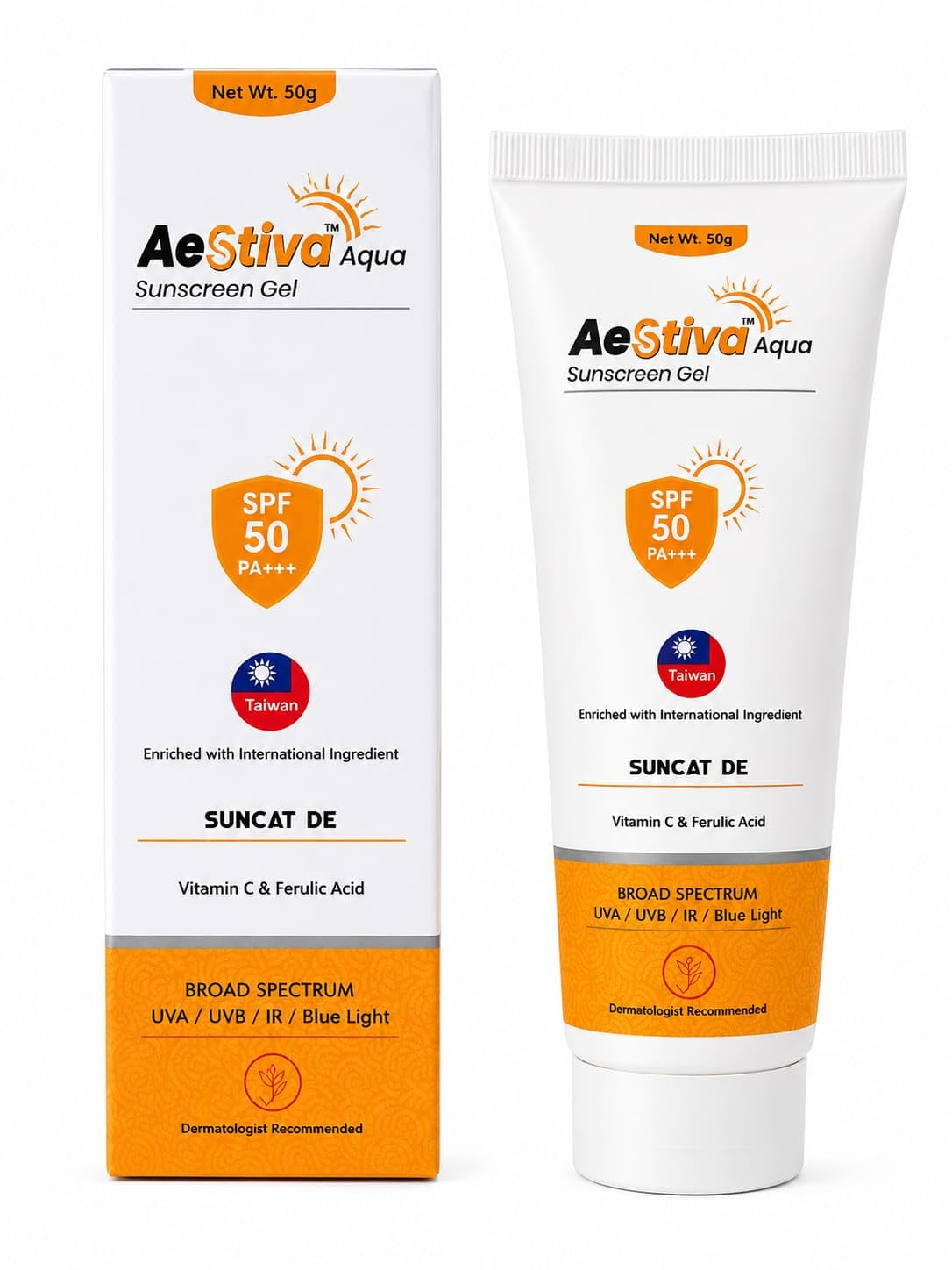 AeStiva™ Aqua Sunscreen Gel, SPF 50 PA+++, Broad Spectrum UVA/UVB/IR/Blue Light, with Vitamin C & Ferulic Acid, 50g-picture-27
