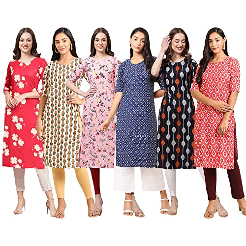 Image of Pinkmint Women's Crepe Digital Print Straight Kurta