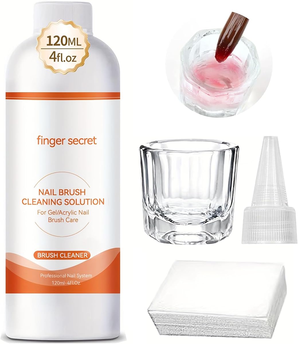 Limpiador de cepillos de uñas y solución revitalizante – Limpiador de acción rápida para cepillos acrílicos, aerógrafos, cepillos de uñas de gel, pinceles artísticos y herramientas para uñas – Restaura la suavidad y extiende la vida útil del cepillo 120 ml