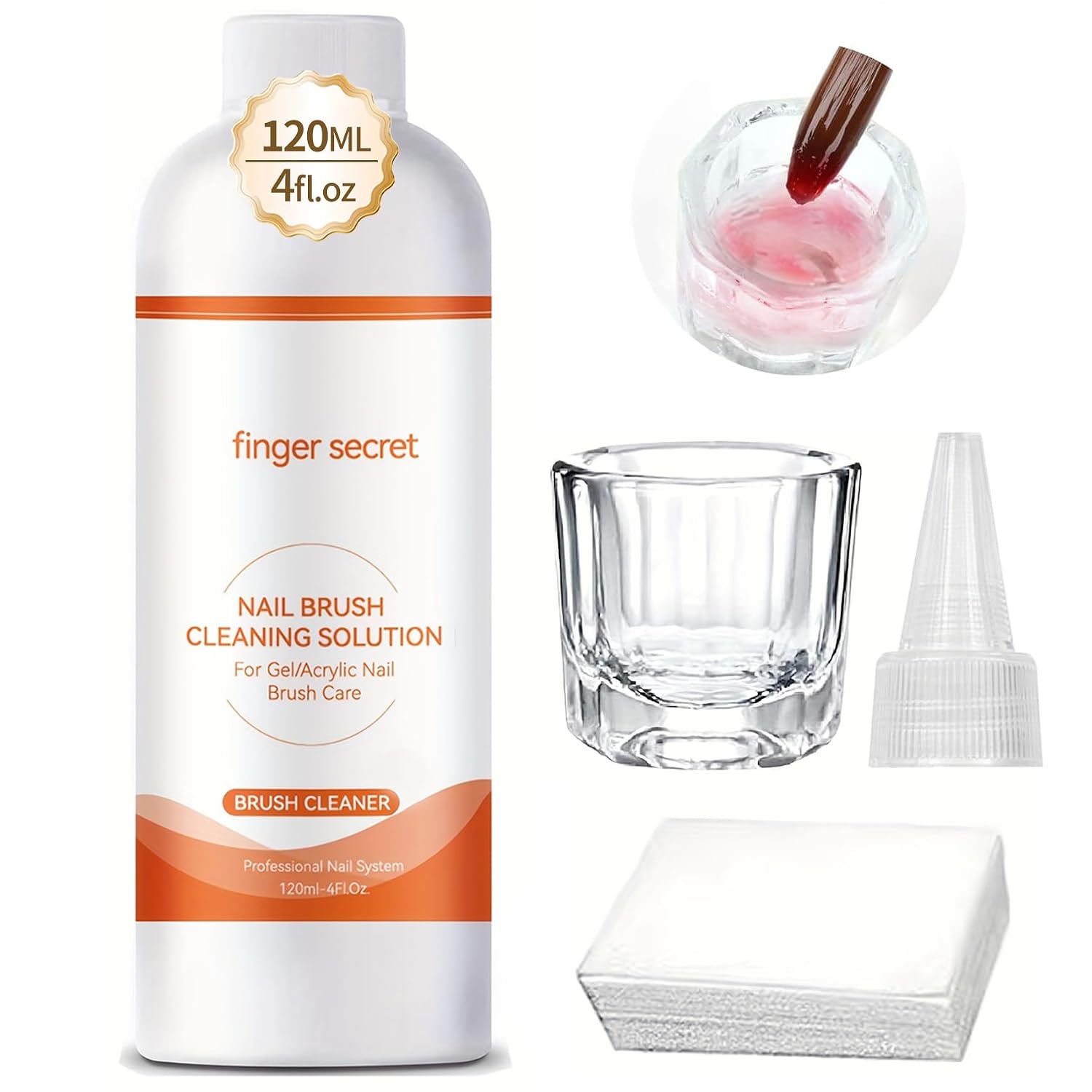 Nail Brush Cleaner & Revitalizing Solution – Fast-Acting Cleaner for Acrylic Brushes, Airbrushes, Gel Nail Brush,Art Brushes & Nail Tools – Restores Softness and Extends Brush Life120ml