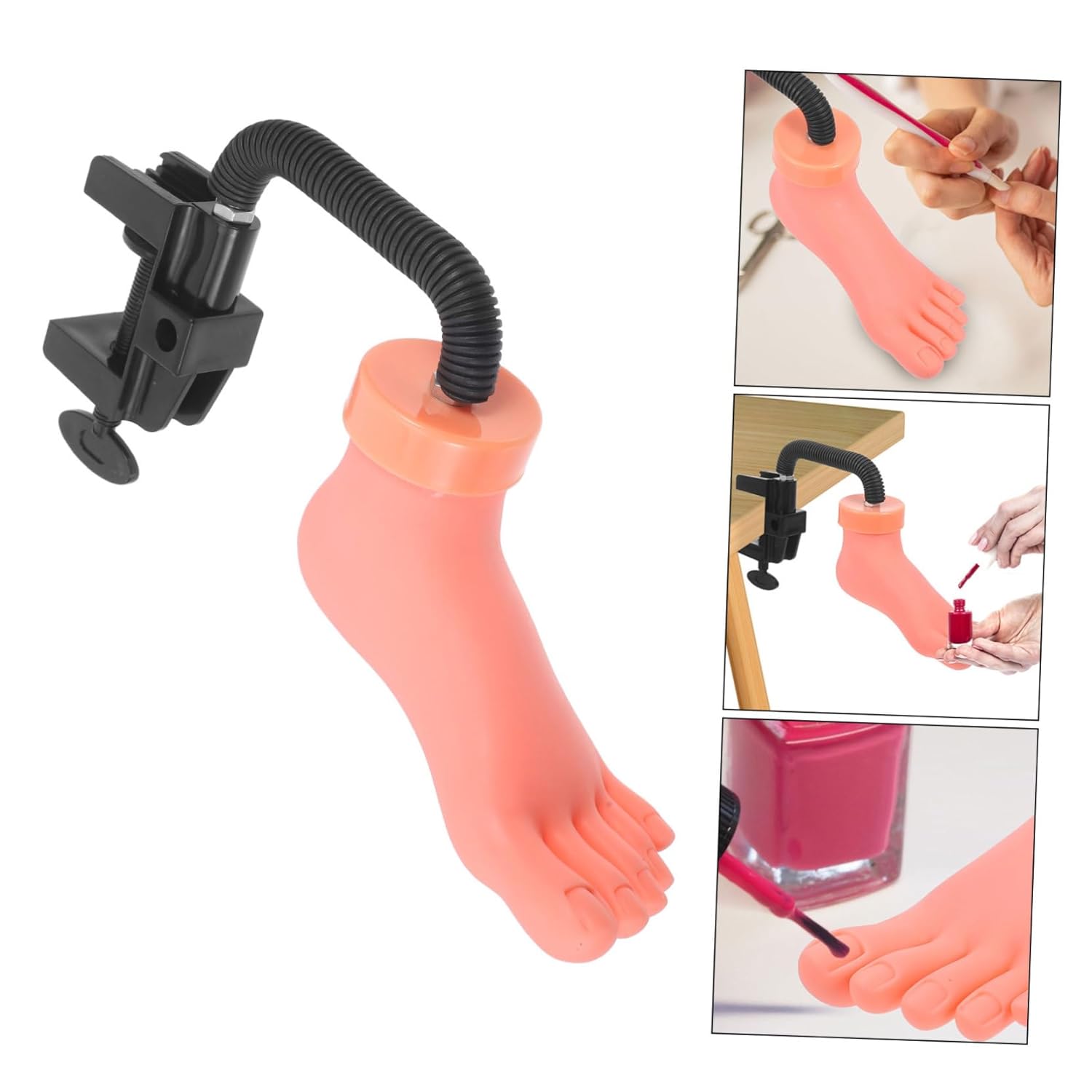 Nail Art Practice Foot Model Fixed Base Soft Foot Training Tool for Manicure Practice 1 Piece for Nail Art Enthusiasts