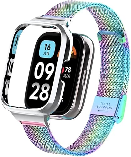 Compatible con Xiaomi Redmi Watch 3 Active Bandas, correa de repuesto de metal de acero inoxidable para reloj inteligente Redmi Watch 3 Active Smart
