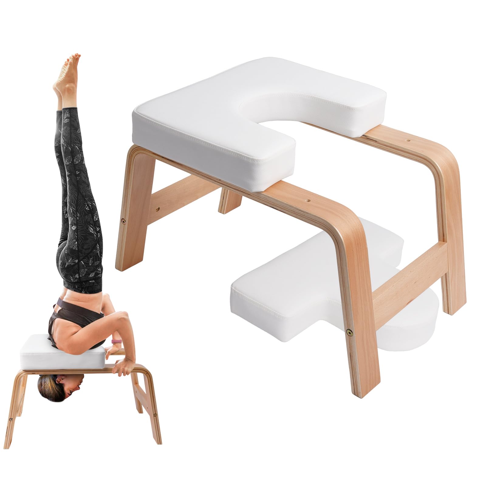 Yoga Headstand Bench PU Pad Headstand Trainer Max Load 300lbs