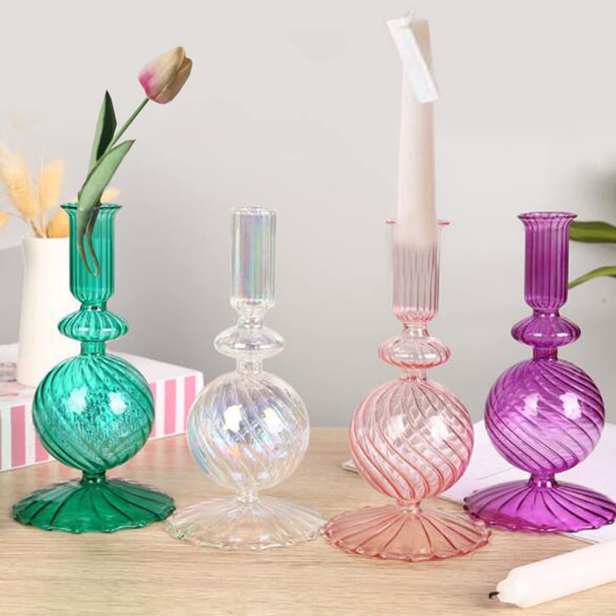 Mesas Candelabro De Cristal Soporte De Vela Cónica Candelabros Centros De Mesa para Navidad Boda Fiestas De Cumpleaños Mesa De Cena