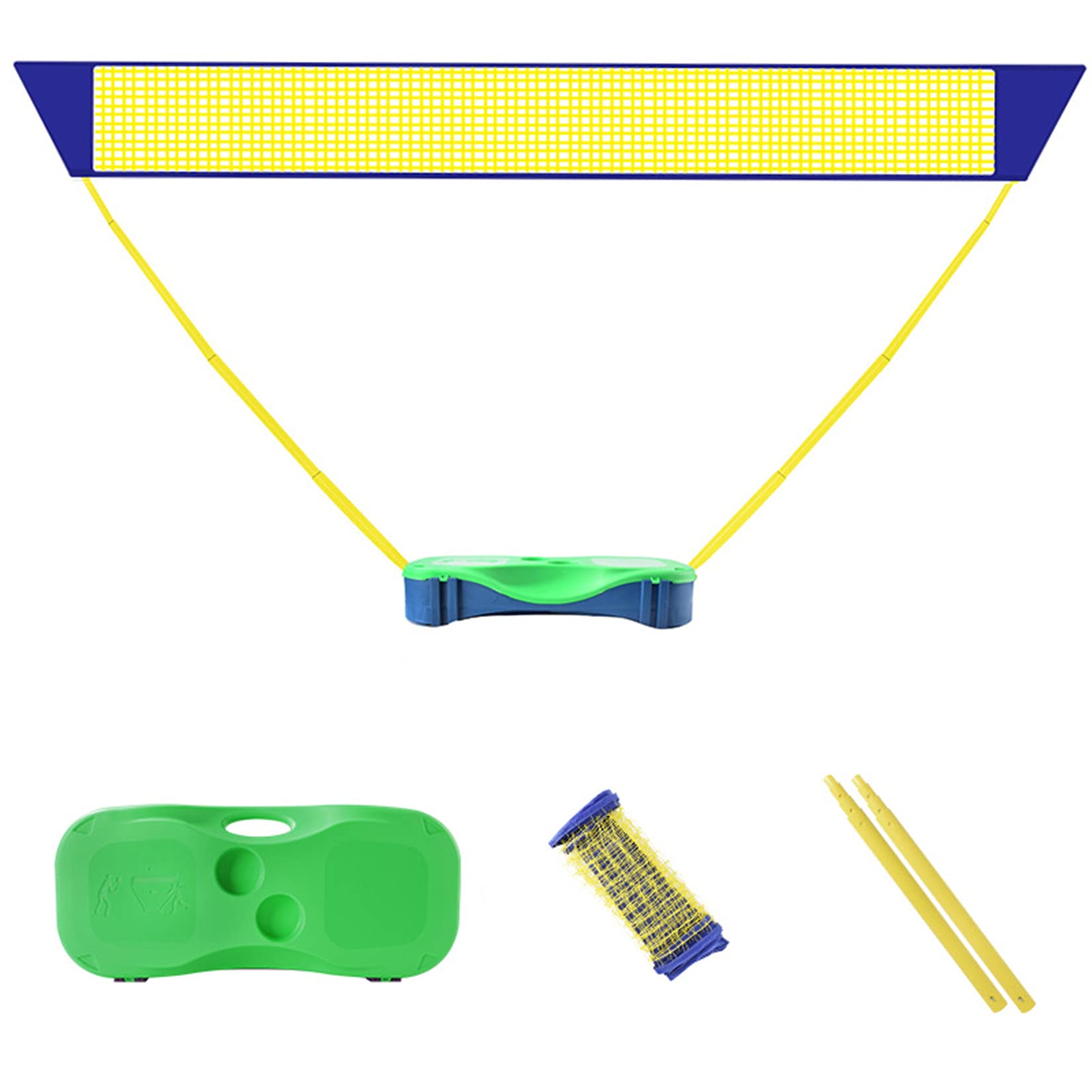 Zestaw składanej siatki do badmintona 3 w 1 na zewnątrz, tenis, badminton, siatka do siatkówki ze stojakiem, zielony
