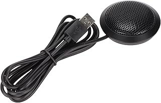 Gedourain Desktop Computer Mic, 360° Omnidirectional Portable Conference Microphone Noise Reduction 74.8in Wire for Podcasts