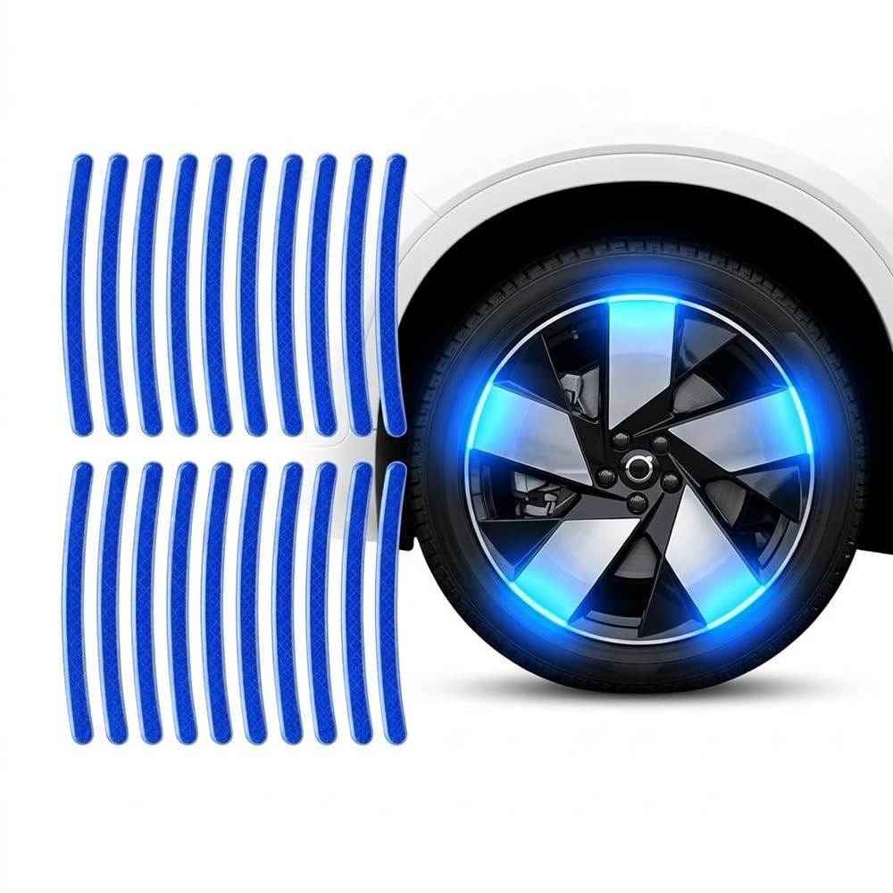 zhangqin Motorcycle Wheel Rim Reflective Stickers for CRF1100L XL750 X-ADV NC750X NX500 CB500X CRF300L CRF 300, Night Driving Safety Warning Decals, Bright Honeycomb Strip, Strong Adhesion Tape,Blue
