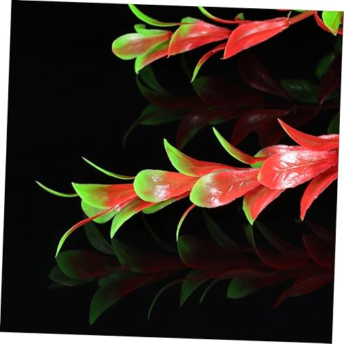 Miniatura 9 de balacoo Adornos en miniatura Redhood Plantas de acuario de plástico Peces Decoración de acuario Acuario Hierba Plantas Adornos de pecera roja