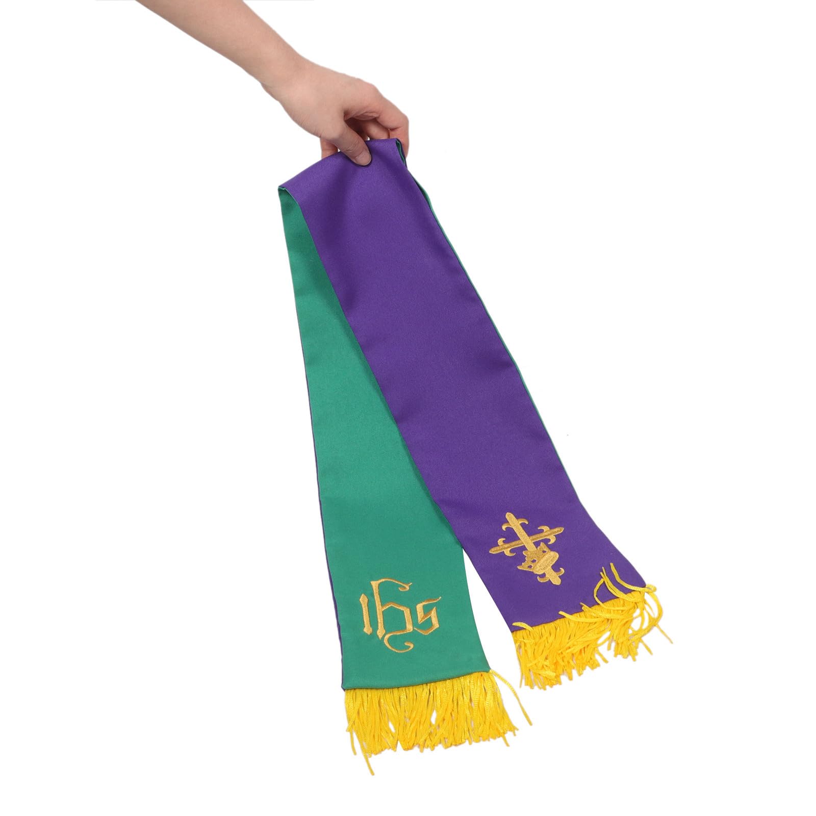 Chemin de Table Religieux en Tissu pour Autel et Chaire Croix, Ensemble 1 Pièce, Élégant et Facile d'entretien, pour Cérémonies de Communion et Mariages