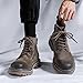 Men's Lace-up Fashion Boots Waterproof Full Grain Leather Chelsea Boot,Men Slip Resistant Service Boots Motorcycle Casual Side Zip Ankle Boots Mid-Top Dress Oxford Work Bootie (Grey,10,10)