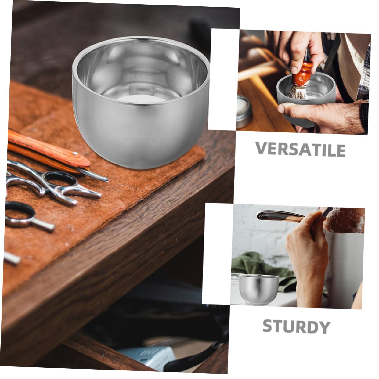 HAPINARY Unbreakable Shaving Foam Bowl Set 200ml Shave Cream Bowl for Men Shaving Lathering Mug Shave Soap Holder