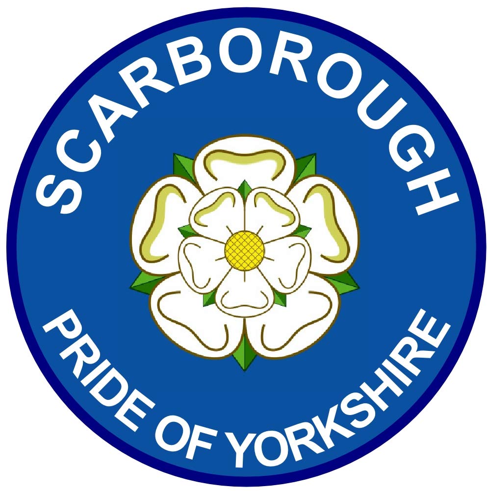 Scarborough - Pride of Yorkshire - (Two Pack) 80mm Diameter Car Bumper Window Decal Sticker