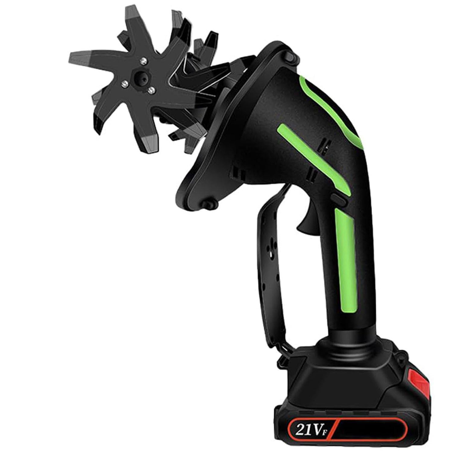Mini coltivatore elettrico da giardino senza fili, 21 V, con 2 batterie e asta di prolunga, micro sarchiatore manuale, 235 giri/min, larghezza e profondità 10 cm, per diserbo da giardino