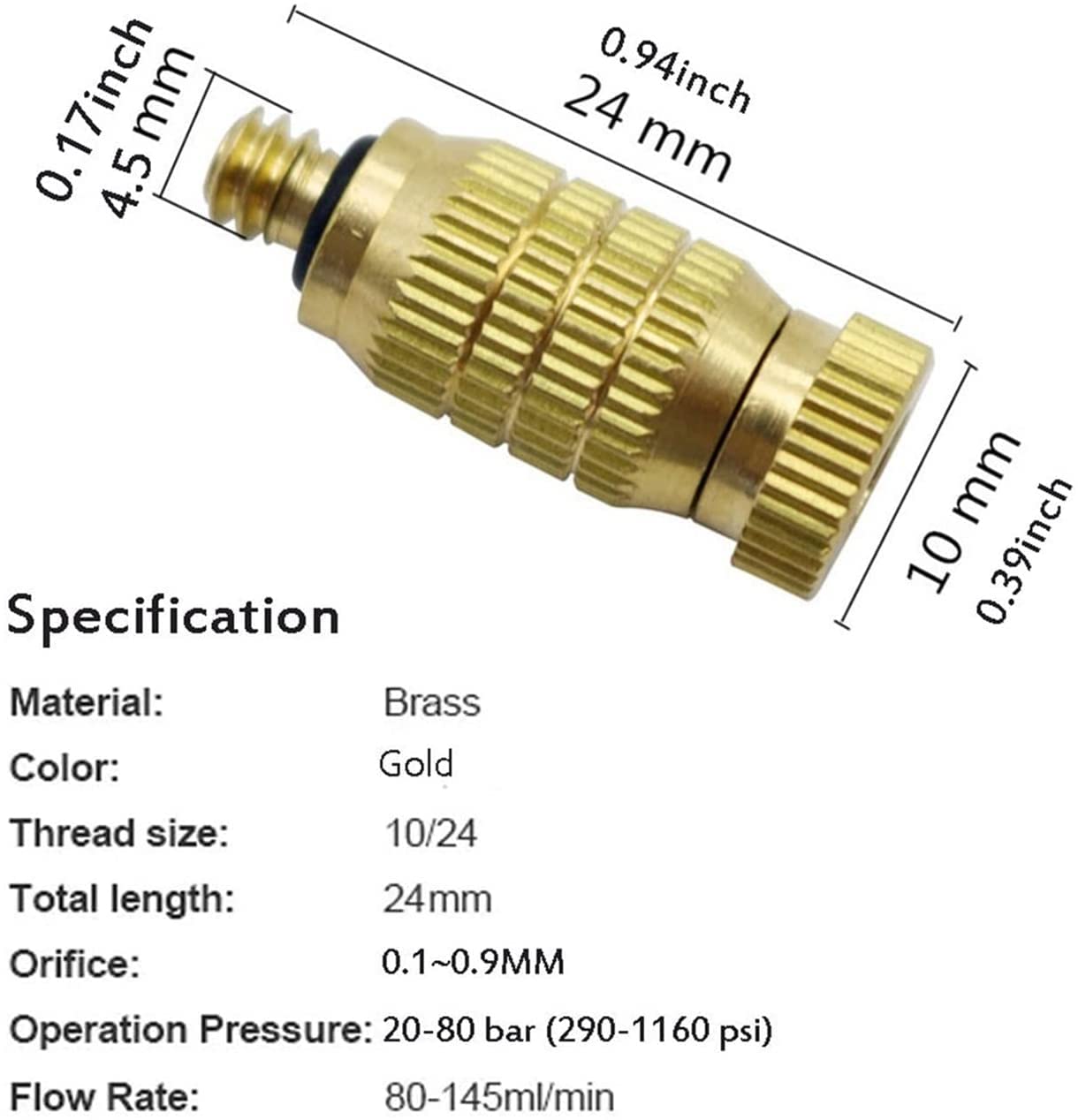 Ugelli Ottone 1/2 Pollice 4 Ugelli Nebulizzatori Agricoli In