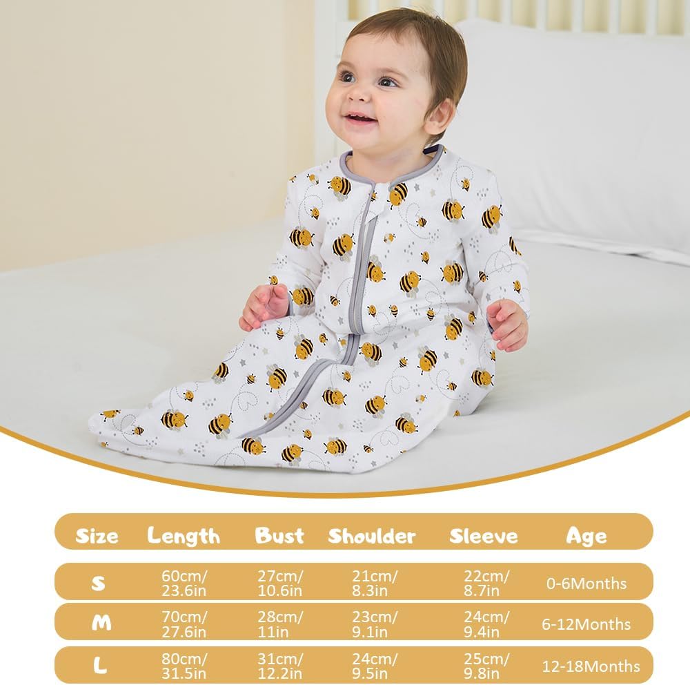 Miracle Baby Long Sleeve Sleep Sack 2-Pack, 100% Cotton Wearable Blanket Baby Sleeping Bag for Newborn Infant Toddler - Image 5