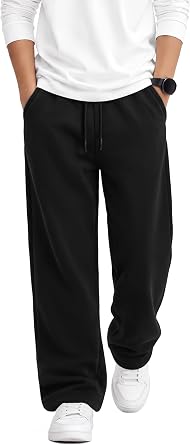 Cooraby Boys Baggy Sweatpants Kids Straight Wide Leg Open Bottom Pants