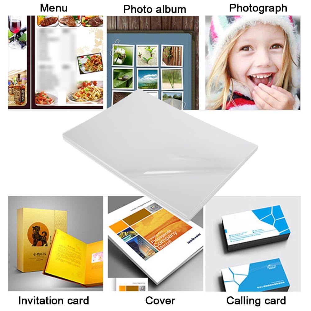 20 Feuilles Papier Autocollant Transparent A4 Vinyle - Film Imprimable Jet D'Encre & Laser