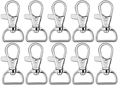 60 ganchos giratorios a presión, gancho giratorio de metal para llavero, suministros de manualidades, 1 pulgada (0.984 in) de ancho interior