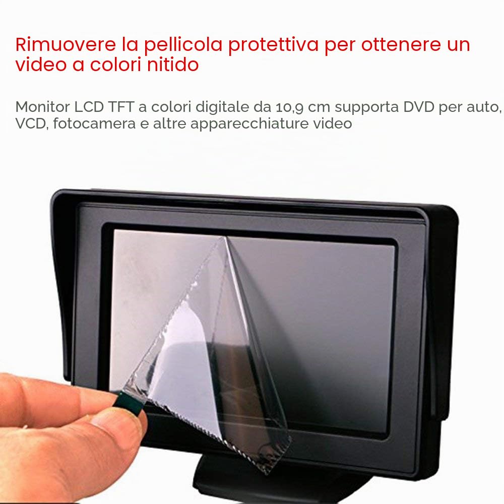 4.3 pollici LCD schermo telecamera posteriore posteriore impermeabile telecamera posteriore con monitor per auto SUV camion