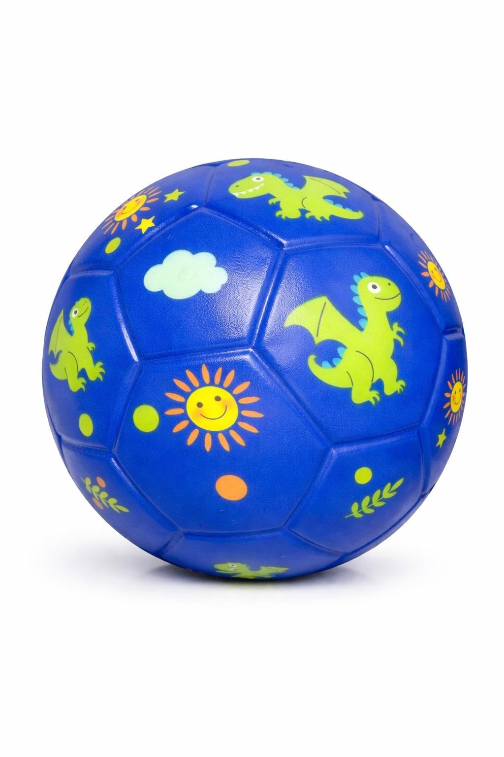 6 Inches Mini Soccer,Cute Animal Design Soft Foam Ball For Kids, Soft and Bouncy,Perfect Size For Kids Playing (Dinosaur Blue - Ball) — image 1