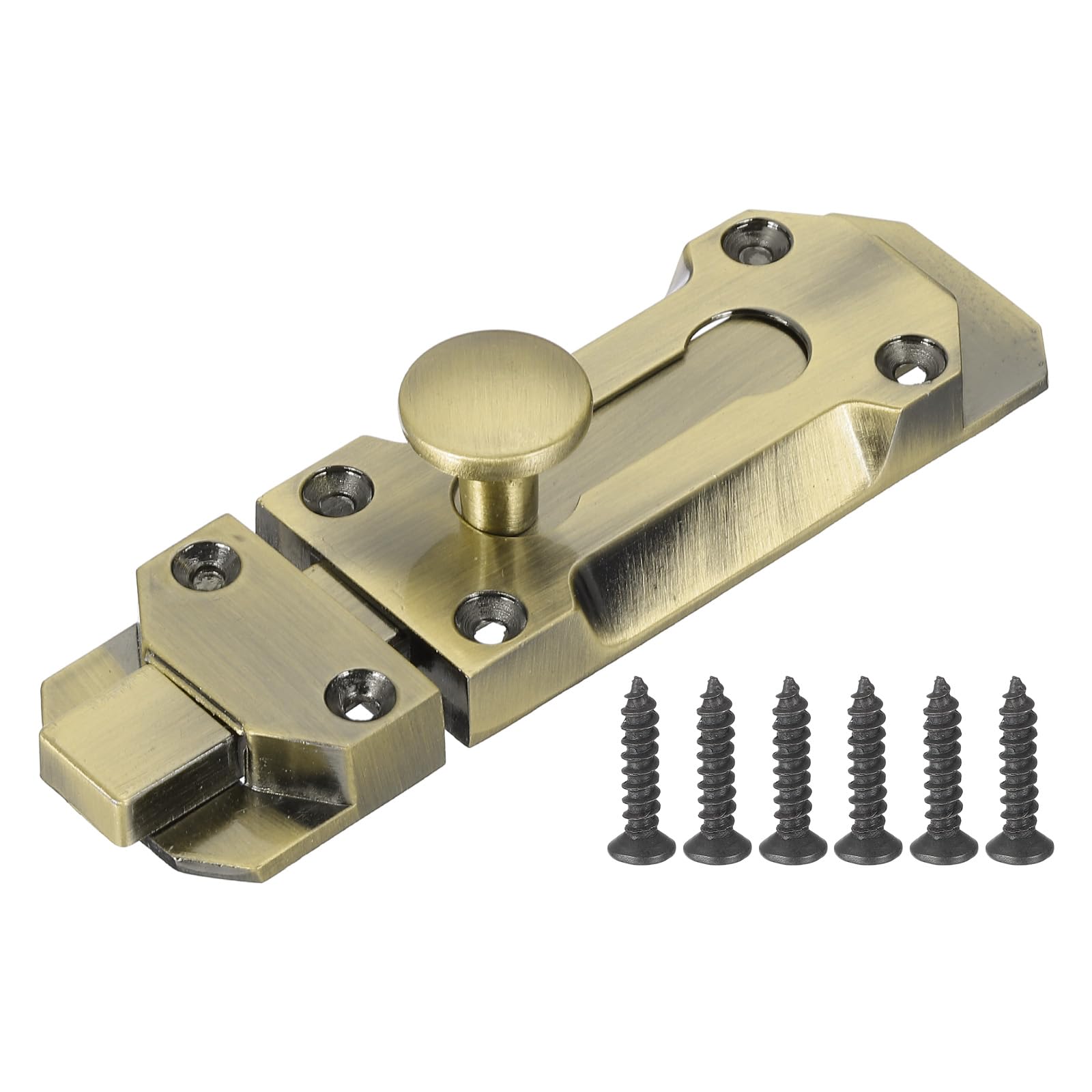 PATIKIL Barrel Bolt Latch, 4 Inch Solid Slide Door Lock Zinc Alloy Security Bolt Latch Vintage Gate Latches for Barn Warehouse Bronze