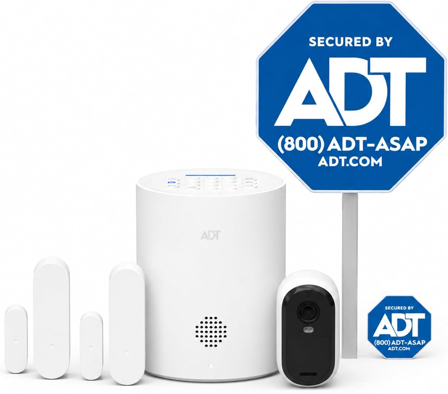 ADT Blu Outdoor Camera Home Security System, 2K Video, Plan Required