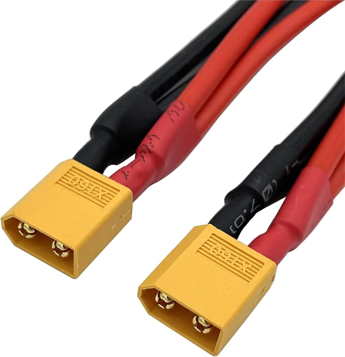 2PCS XT60 Parallel Battery Cable - 12AWG 3-Way Y Splitter (1 Male to 3 Female / 1 Female to 3 Male) | Stable Power Split, Durable Wire, Fits Battery Connections(2pcs M to F)