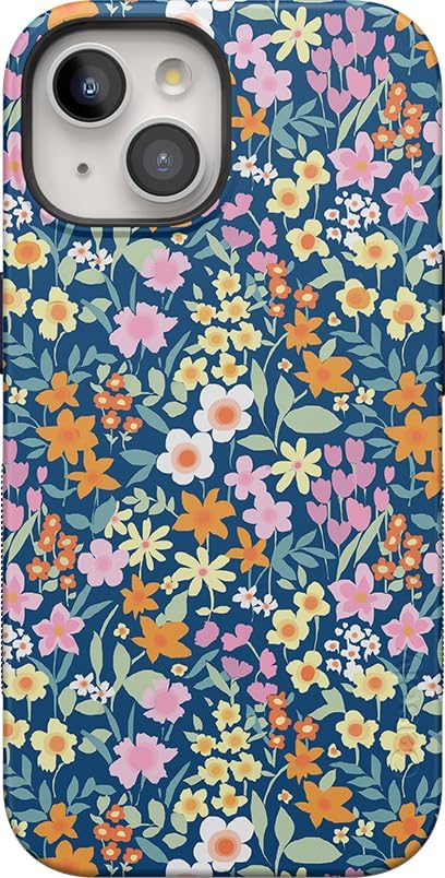 Casely iPhone 15 Case - Full Bloom Navy Floral (Casely Bold Collection)
