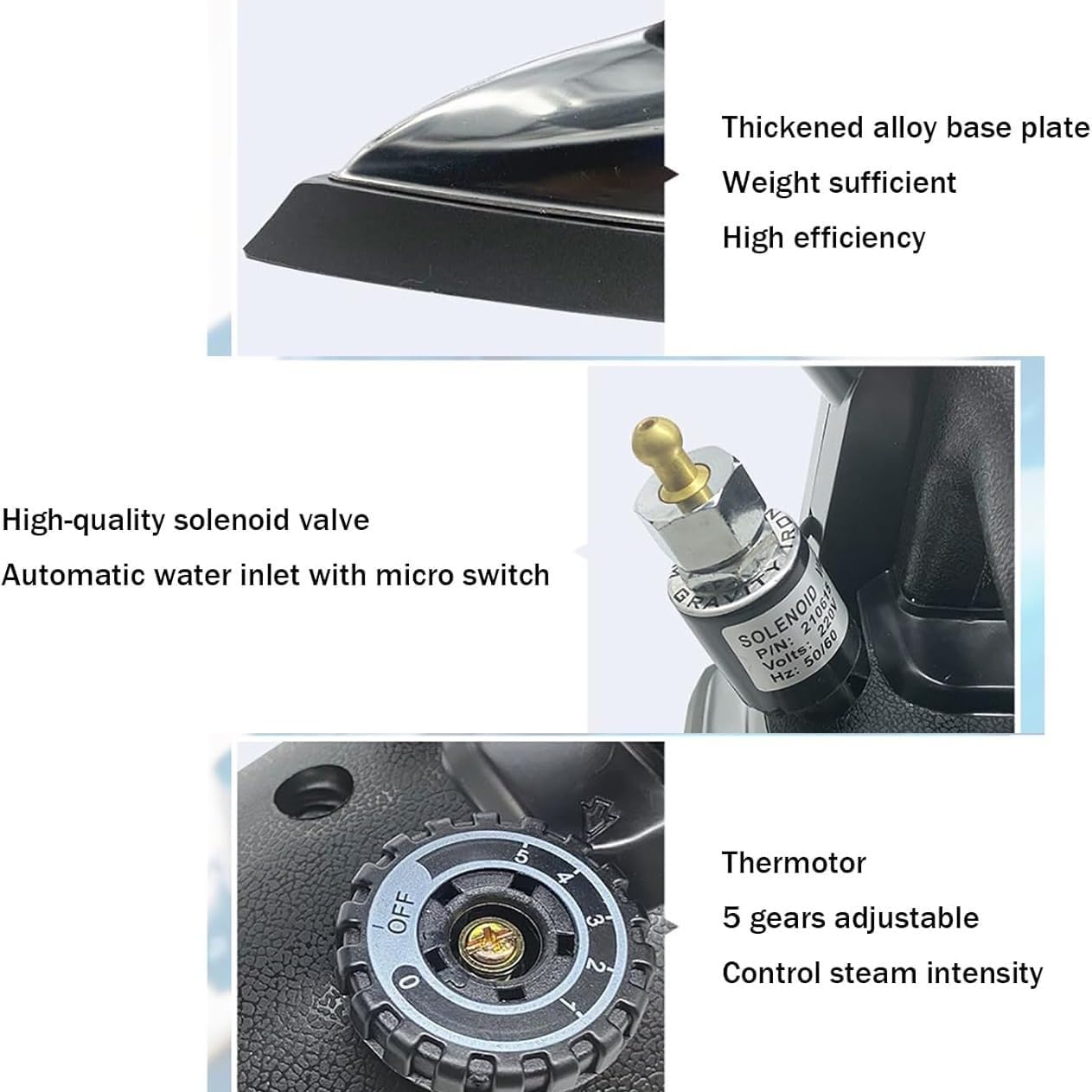 Plancha De Vapor Comercial, Plancha De Vapor Eléctrica Industrial, Con Tanque De Agua De 3L, Temperatura Ajustable De 60~220 ℃, Uso Profesional For Telas Y Ropa