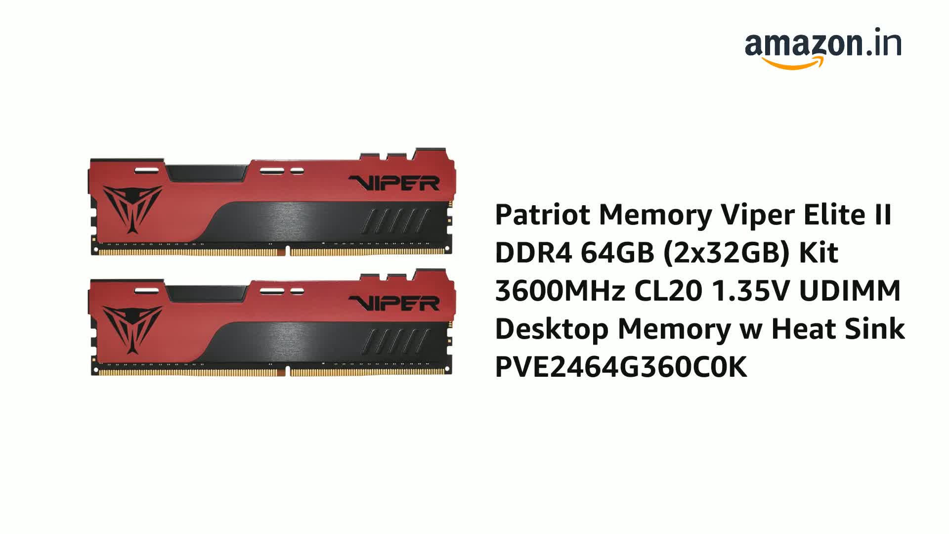 新品 Patriot メモリー 3600MHz 64GB【32GB x 2枚】 新品 Patriot メモリー 3600MHz 64GB【32GB x 2枚】 Amazon