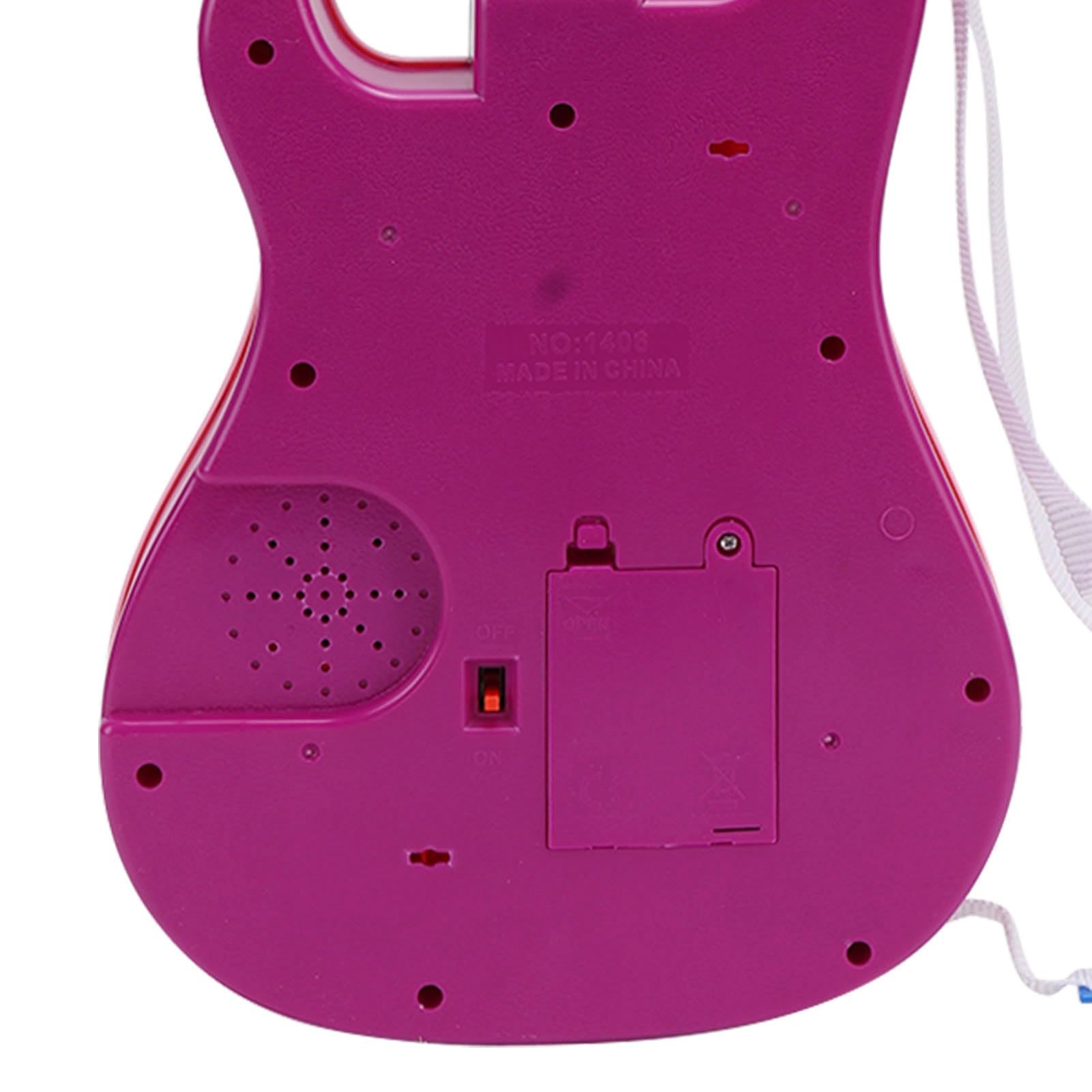 Cosiki Elektroniczna Zabawka Gitarowa, Połączenie Mikrofonowe z Wykrywaniem w Podczerwieni, Oszczędzanie Energii, Symulacja Dzieci, Gitarowa światło, 4 Tryby Gry dla Wczesnej Edukacji (Różowy)