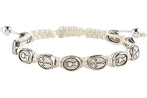 Catholic Religious Medal Adjustable Macrame Bracelet- Ideal Gift for Those Faithful to Their Catholic Faith