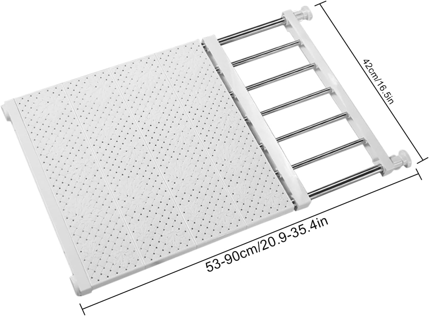 GOTOTOP Expandable Closet Shelf Storage Rack, Sturdy Welded Steel for Home Organization, Adjustable Length 73-130 cm, Ideal for Wardrobes and Cabinets (#5)