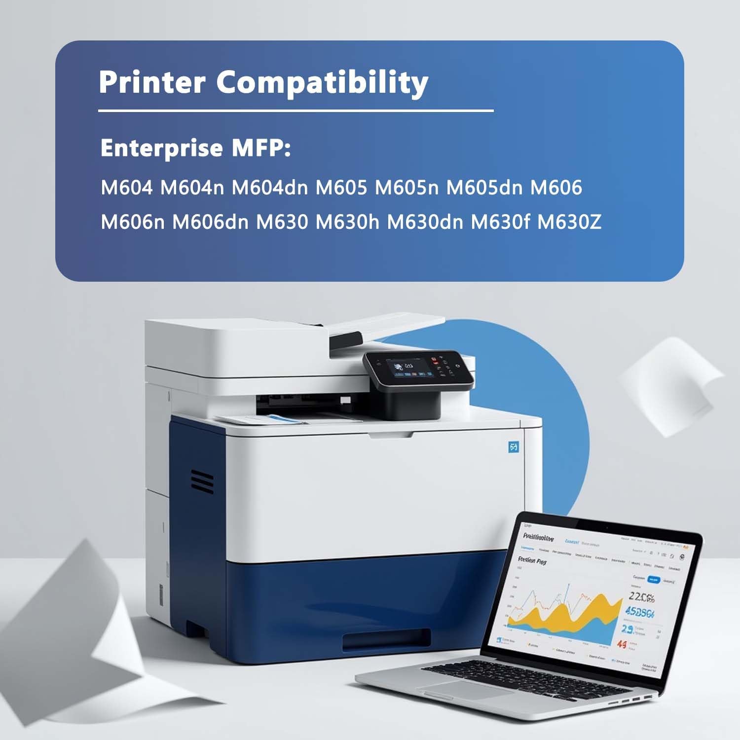81A Toner Cartridges CF281A 2Black Compatible Replacement for HP 81A CF281A with Enterprise MFP M604 M604n M604dn M605 M605n M605dn M606 M606n M606dn M630 M630h M630dn M630f M630z Printer