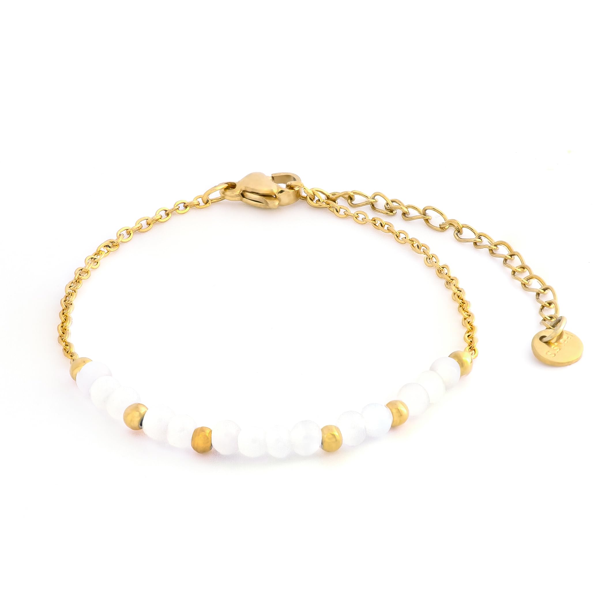 Bracciale Donna Con Perle Bianche In Acciaio Inox – Design Filigrana, Larghezza 16mm, Regalo In Scatola Portagioie - 3