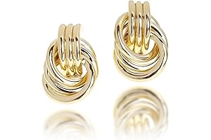 JeanBeau Gold Statement Geometric Dangle Drop Earrings: Dupes of Luxury Jewelry