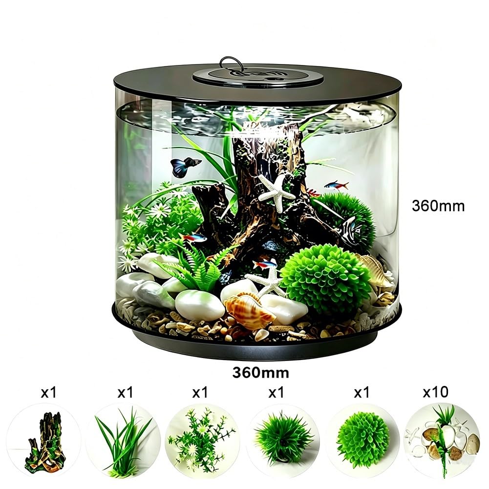 Acquario da tavolo cilindrico in acrilico
