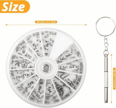 120 PCS Eyeglass Repair Kit,Eye Glass Repairing Tool with Tiny Screws, Nuts, Universal Screwdrivers, Precision Tool for Repairing Eye Glass, Sunglass, Jewelry, Watch