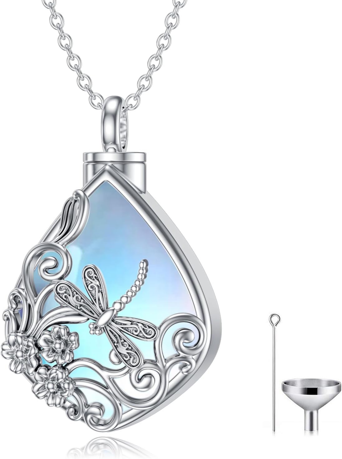 PELOVNY Urn Necklaces for Ashes of Loved Ones 925 Sterling Silver Personalized Heart Locket Urn Necklace Cremation Keepsake Memorial Jewelry Gifts for Women Men