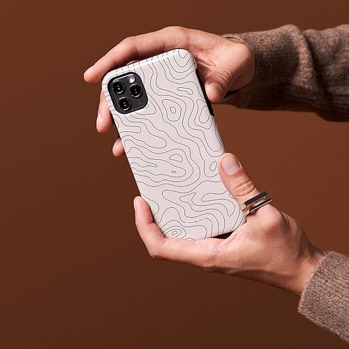 Miniatura 6 de BURGA Funda para teléfono compatible con iPhone 15 PRO MAX  Carcasa rígida híbrida de 2 capas + funda protectora de silicona  Patrón minimalista