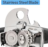 Vista 6 de GORILLA GRIP Abrelatas manual de acero inoxidable resistente con borde liso y abrebotellas, mango suave y cómodo, perilla giratoria de mano de gran