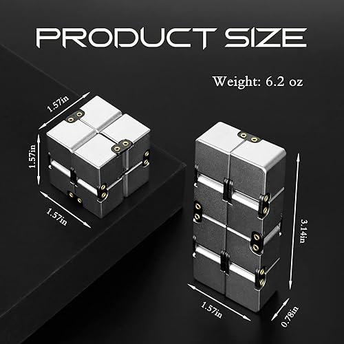 Miniatura 2 de Cubo infinito cubo infinito de metal de aleación de aluminio juguete para aliviar el estrés regalos para TDAH TOC para niños y adultos