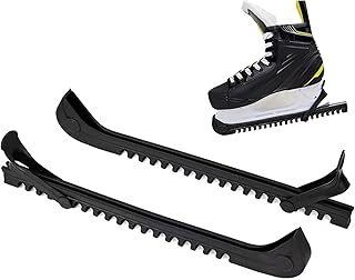 Ice Skate Guards, Adjustable Ice Skate Blade Covers, Ice Skate Blade Guards with Skate Buckle, Ice Skate Covers Figure Skating Protector, Skate Blade Protector Skating Guards for Hockey (Black)