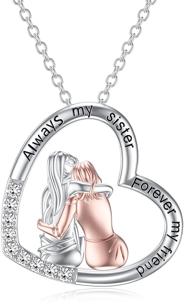 YDN-1Sister Gifts from Sister Necklace for 2/3/4 925 Sterling Silver Always My Sister Forever My Friend Jewelry