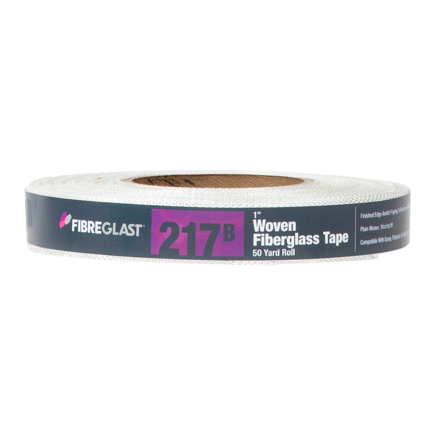 Fibre Glast Fiberglass Cloth Tape, 1in Wide — Premium Plain Weave Glass Fiber Mesh Roll with Finished Edges — Marine Repair, Reinforcement, Sleeve, Pipe & Tank Winding – 10 Oz, 50 Yards, Made in USA