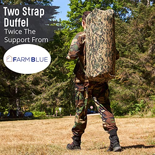 Image of Farm Blue 2 Strap Military Travel Duffle Bag, Digital Forest Camo, XL, Jungle Camouflage